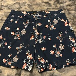 Lee Floral Women's Shorts - Navy and Coral
